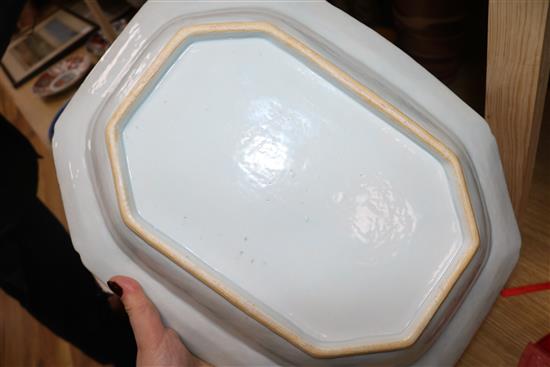 A Chinese blue and white large tureen, cover and a similar dish, Qian Lung period